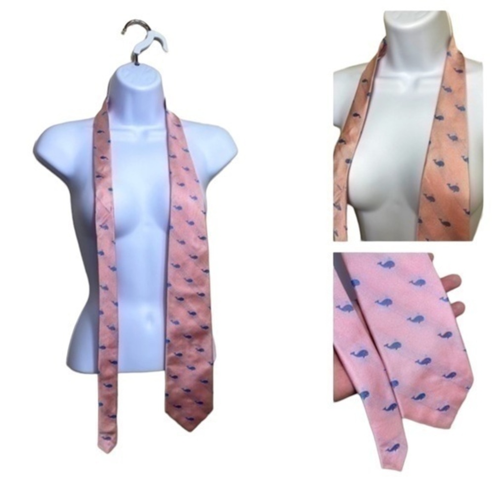 🎈3/$20! 
J. Crew 100% silk whale tie. Pink